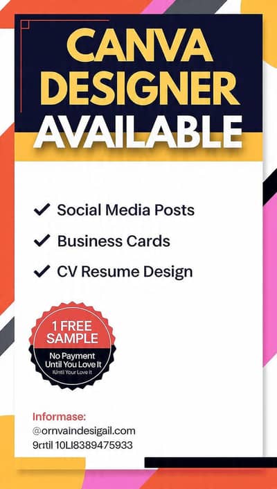 Social Media Post + Business Card + CV Design | 1 FREE SAMPLE