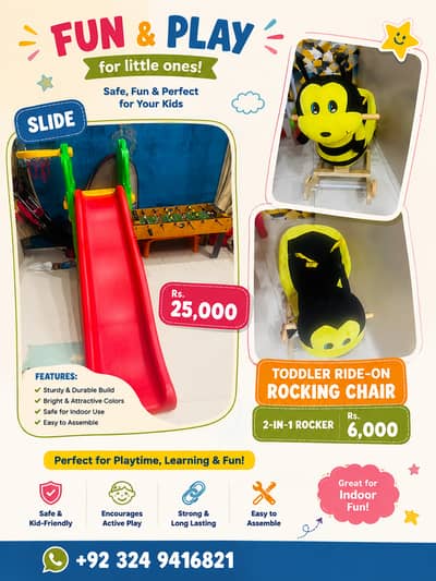 Kds Slide / Slide/ Outdoor/ Indoor Slide/ 3 Steps/ 2in 1