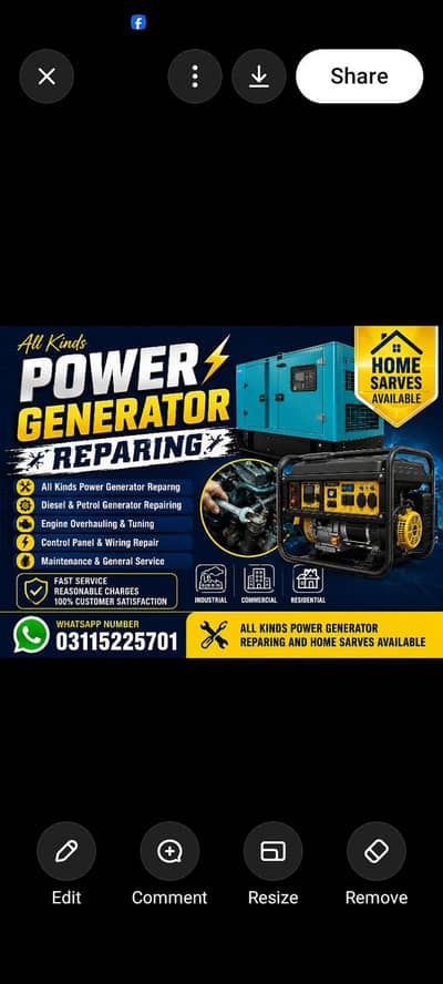 All kinds power generator reparing and home sarves available