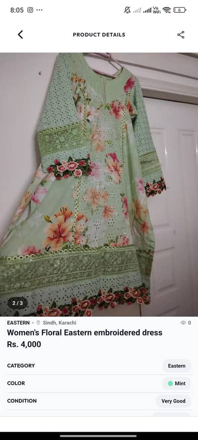 3 piece embroidered chikankari dress
