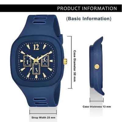Men Square Watch Black Dial Silver Steel Chain Strap