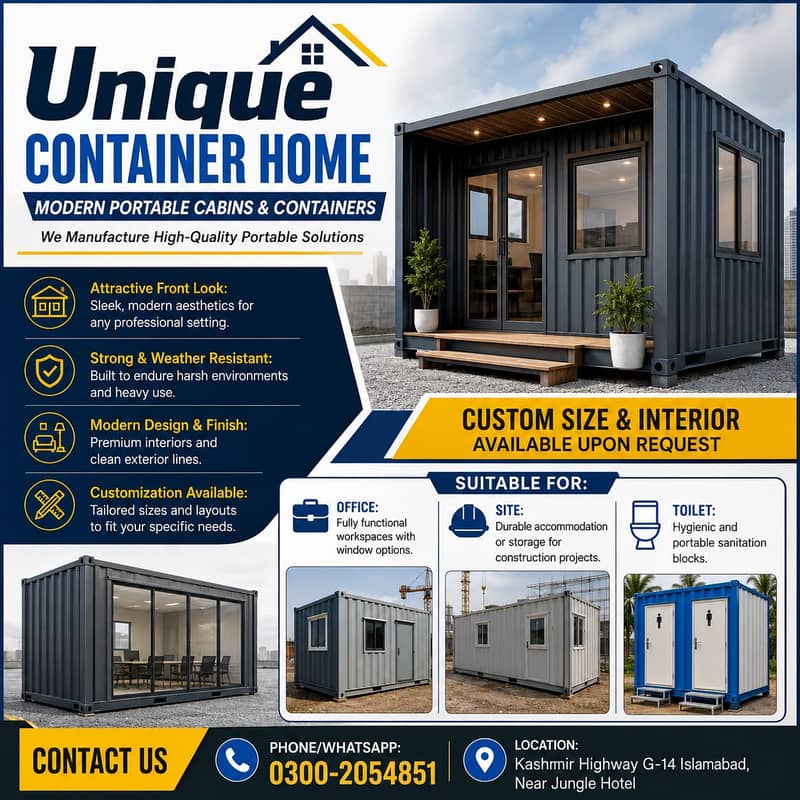 Office Container | prefab container | MOVABLE CABINS | security cabin 0