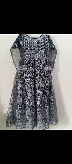 Black & Silver Embroidered Party Wear 3-Piece Dress | Beautiful Frock
