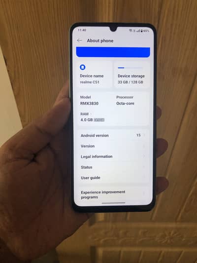 Realme c51 4/128 with box glass change only