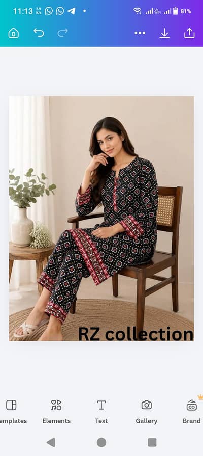 Black Ajrak Geometric Printed Cotton 2PC Suit  -  COD