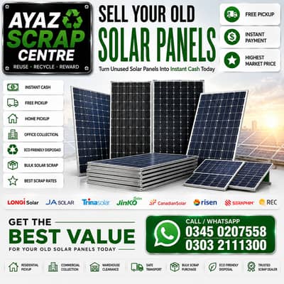 old solar panels, used solar panels, scrap solar panels, solar panel