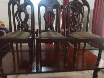 dinning table n chair wood