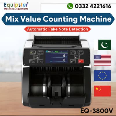 mix value Cash currency note counting machine with fake detection