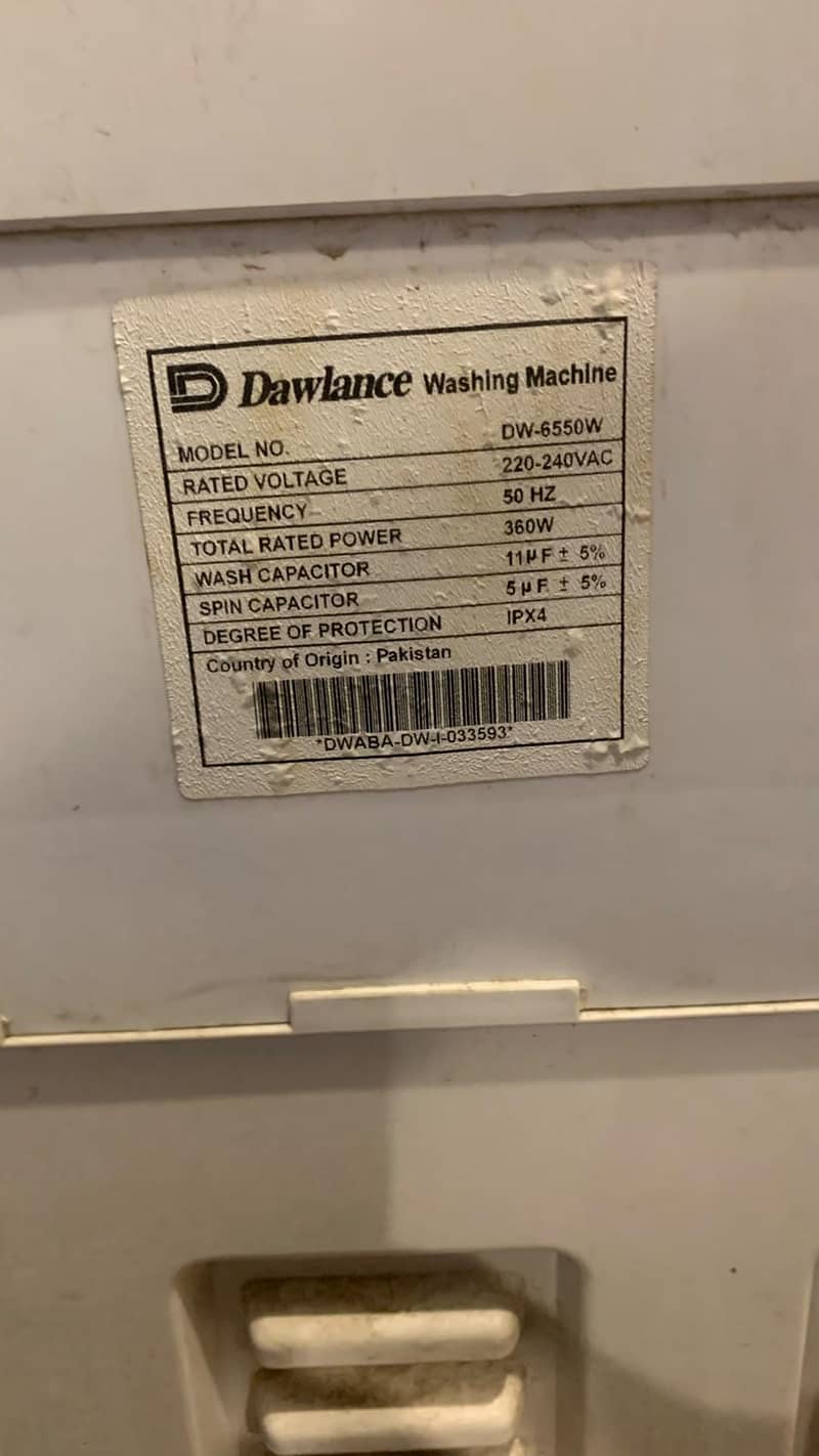 Dawlance washing machine 2