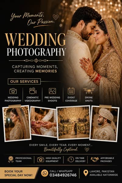 Pfessional Wedding Photography & Videography Services | Lahore