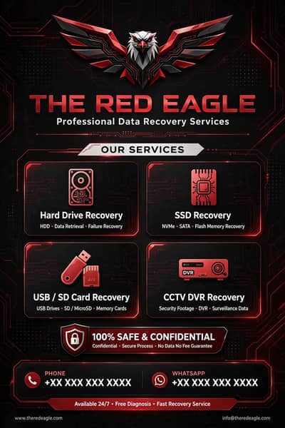 Data Recovery Service - Hard Disk SSD USB CCTV DVR - The Red Eagle La