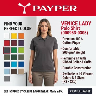 Payper, Venice Lady, Polo Shirt Short Sleeve, 100% Cotton Summer Wear