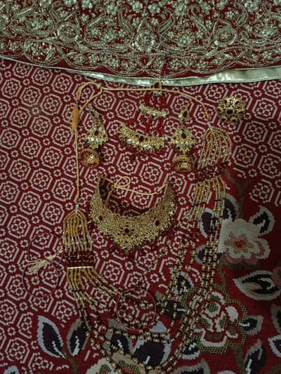 bridal barat lehenga with jewelry