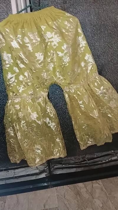 Lemon Yellow Embroidered 3 Piece Gharara Suit - Party Wear Dress