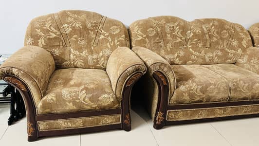 Gujrat made Sheesham wood 7 seater sofa and 6 chairs with molty foam