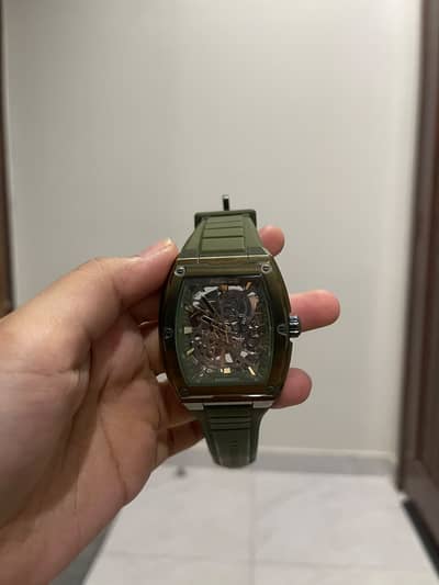 Police Watch Men Automatic Skeleton Luxury Sport Watch | Green Unused