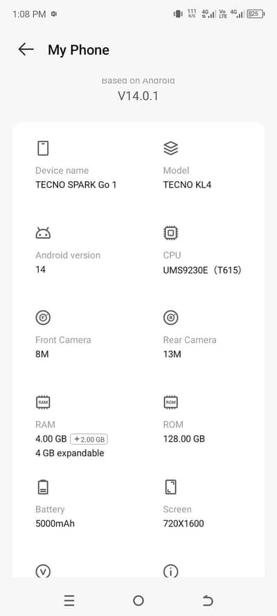 Tecno Spark Go 1, 8GB(4+4) 128GB 5G