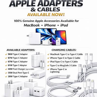 APPLE Original  Macbook iPHONE ADAPTERS & CABLES  100 % Genine Pulled