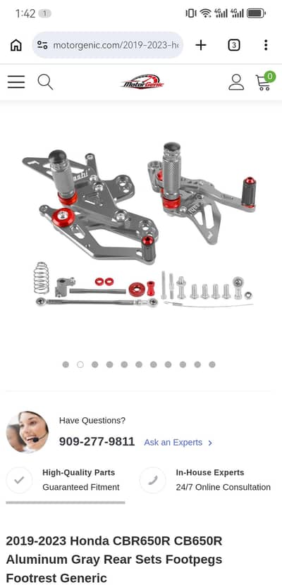 2019-2023 Honda CBR650R CB650R arashi foot rests