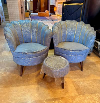 Luxury Sofa Chair Set – 2 Chairs + 1 Stool | Wholesale Price
