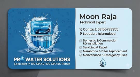 100 gpd / 400 gpd  Ro plants maintenance and monthly services