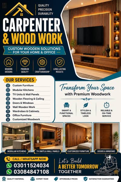wood work and carpenter services all over lahore