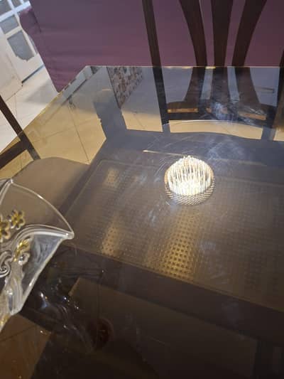 Glass top Dining table with 4 chairs