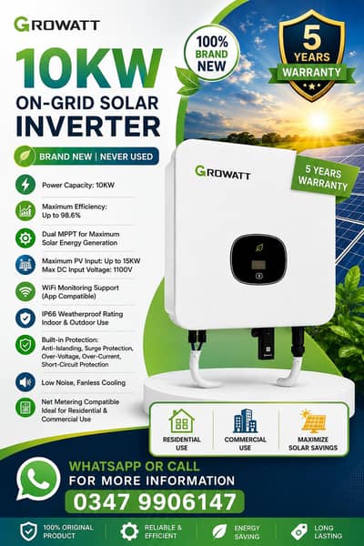 Growatt 10 KW On Grid Inverter