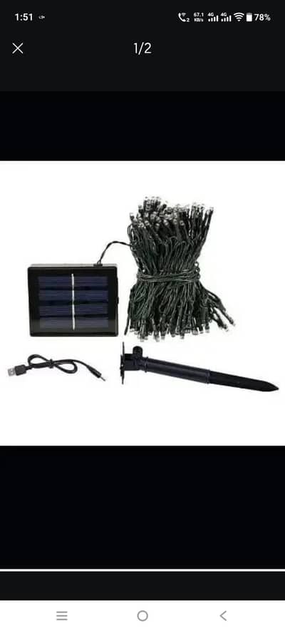 7m 50 LED SOLAR FAIRY STRING OUTDOOR LIGHTS