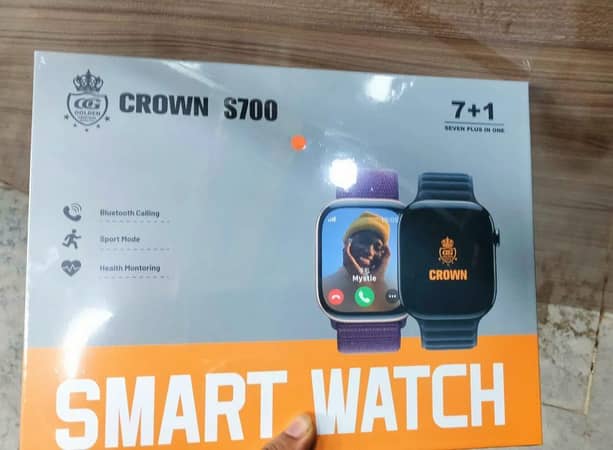 Original 100% CROWN S700 Series 10 Multi-Function Smart Watch | 7-in-1 Strap Bundle | Fitness Tracker & Bluetooth Calling Smartwatch for Men or women