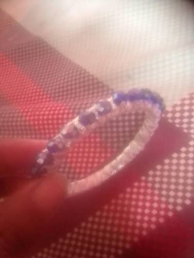beautiful blue silver carystal bangles new