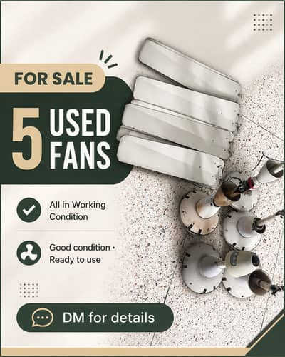 5 x Used Fans For Sale [Good Working Condition]