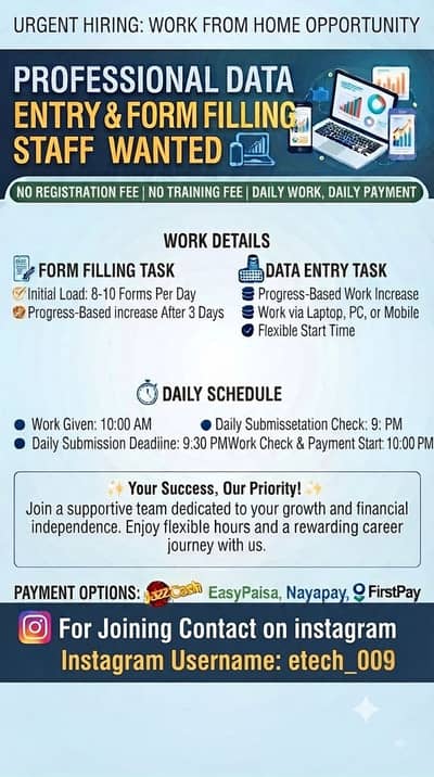 WITHOUT ANY INVESTMENT ONLINE FORM FILLING AND DATA ENTRY WORK