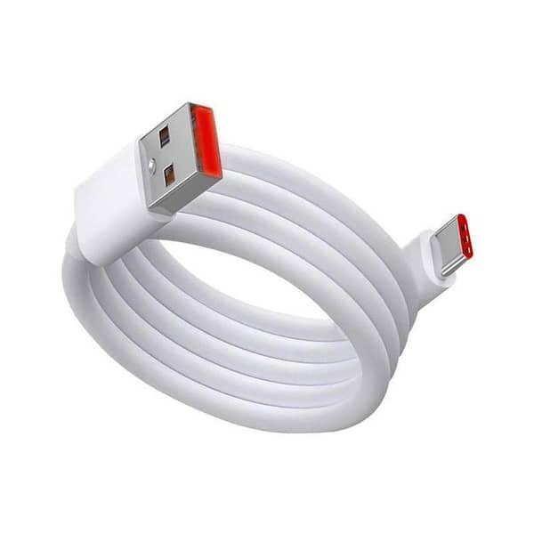 Original Xiaomi Mi 6A Turbo Charger Cable 2 Meter | USB Type-A to Type-C Data Sync | 120W HyperCharge Fast Charging Cord for Mi Redmi Poco