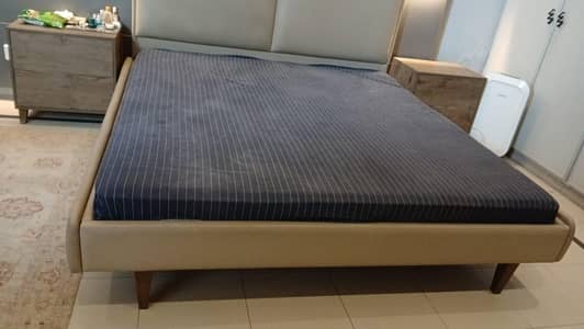 King size bed with brand new side tables