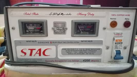 Stac Stabilizer 4200Watt  (Geniune 5 Relay) 100% Copper Wire Used