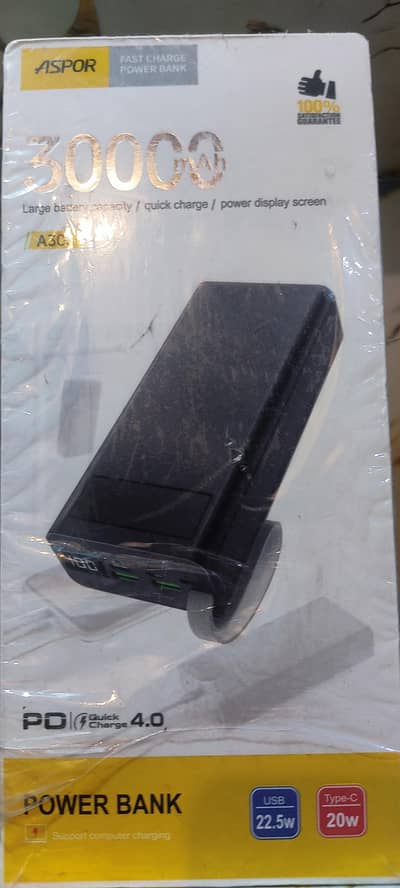 New Aspor fast turbo power bank 30.000 Mh