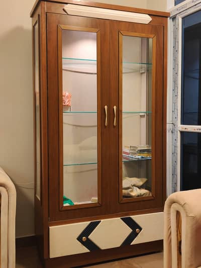 Wooden 2 Door Showcase Available for Sale just like new