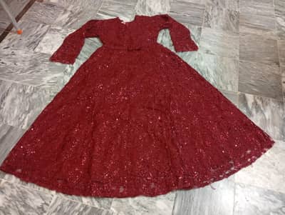 Beautiful Maroon Embroidered & Sequin Maxi – Like New
