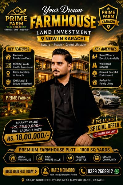 1,000 Sq. Yard Just Rs. 18 Lac! Limited Time Discount Offer
