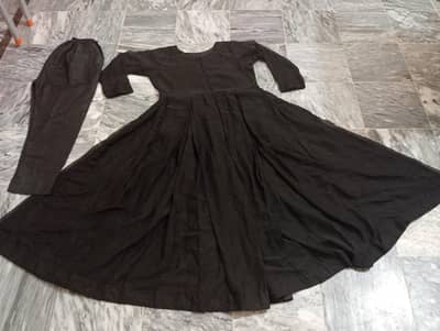 Black Flared Maxi with Matching Trouser