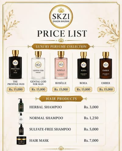 SKZI LUXURY PERFUME & HAIR PRODUCTS COLLECTION