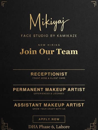 Positions open for a new make up studio