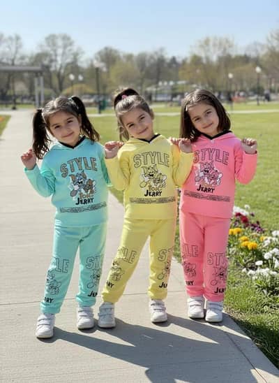 Girl's winter 2 PCs suit soft fleece shirt & trouser | 1_5 years |