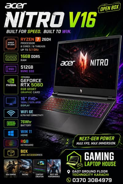 Nitro V16 | RTX 5060 | Gaming Laptop House