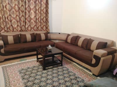 L shaped, few months used sofa, new condition