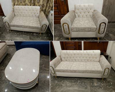 Luxury Sofa Set with Center Table – Excellent Condition