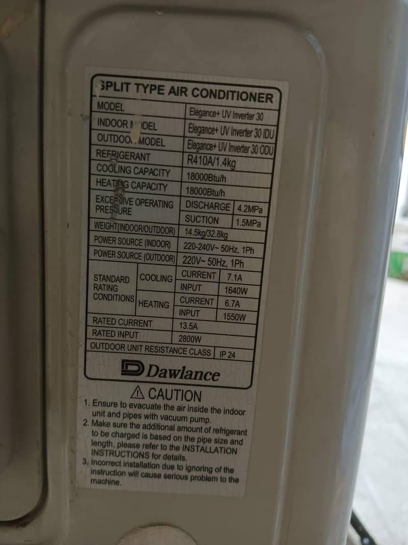 Dawlance split inverter AC 1