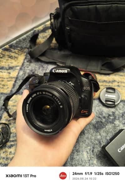 Canon 500d/kiss x3 with full bag