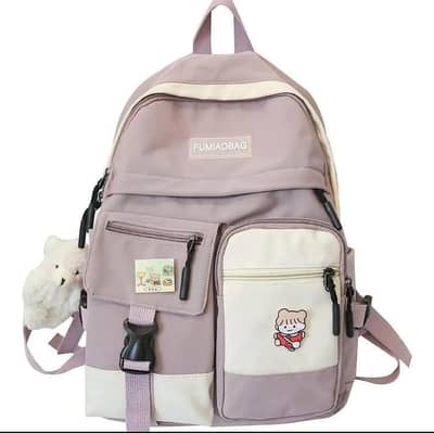 Girls pink oxford school backpacks with 6 pockets